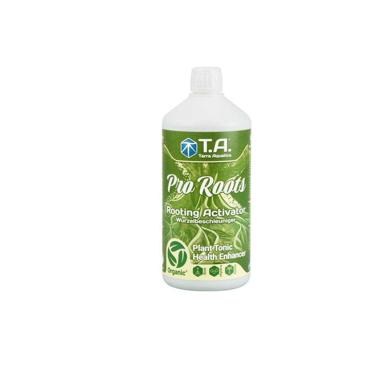 Bouteille de Terra Aquatica Pro Roots 250ml, un stimulateur racinaire bio conçu pour améliorer l'absorption des nutriments.