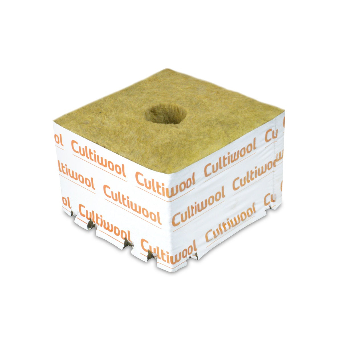 Cube de laine de roche Cultiwool 10x10x6,5cm trou 2,8cm