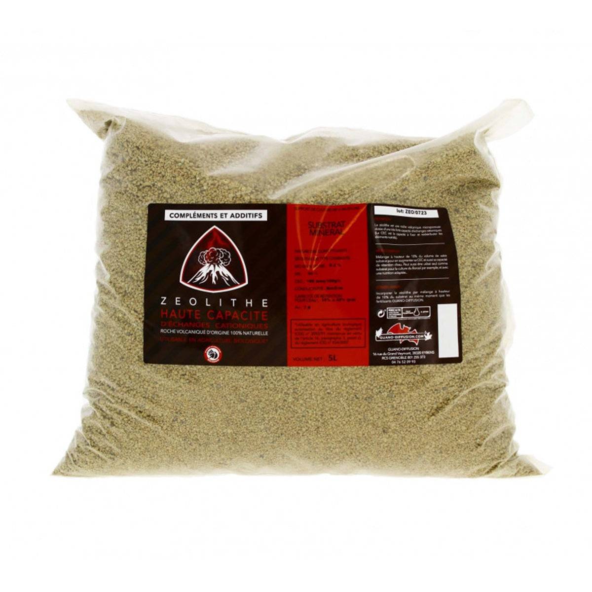 Guano Diffusion Zéolithe 5 litres, substrat volcanique