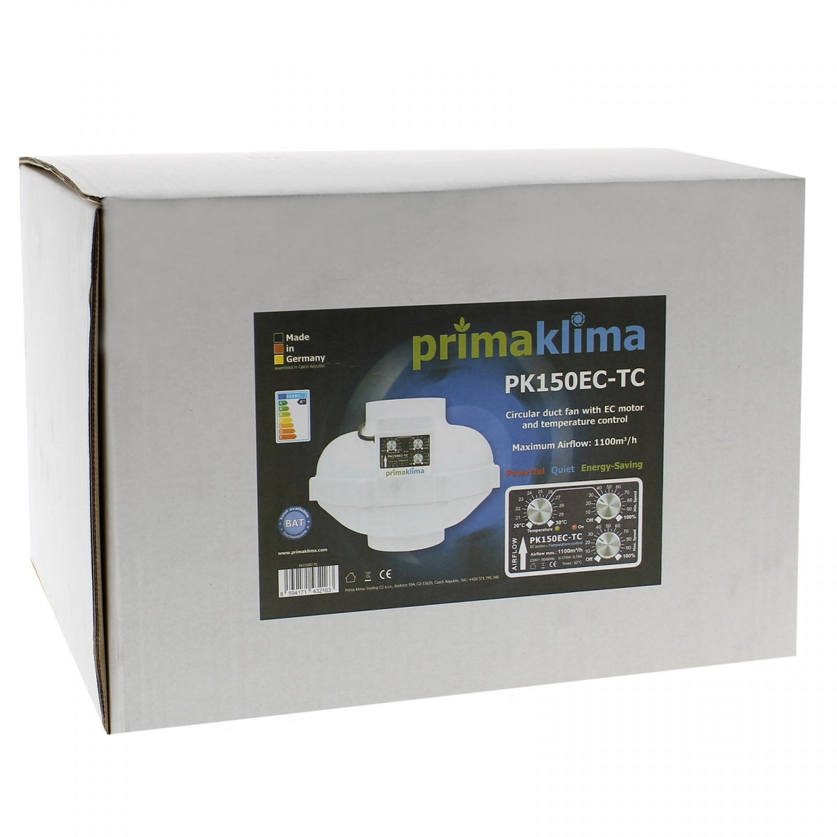 Extracteur d'air silencieux Prima Klima PK150EC-TC 1100m3/h