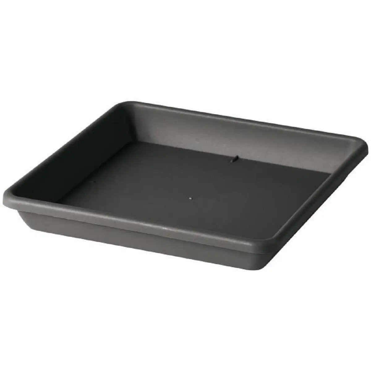 Soucoupe carrée 29x29 cm, parfaite pour grands pots de jardinage, en plastique durable pour un bon drainage.
